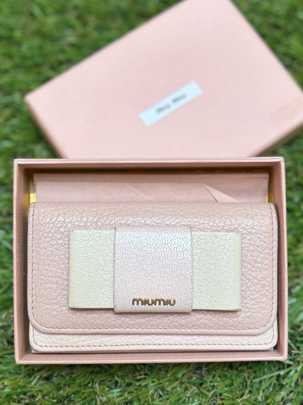 Miu Miu Blush Pink Bow Card Holder